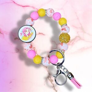 Kpop Demon Hunters Saja Boys Romance Beaded Wristlet Keychain